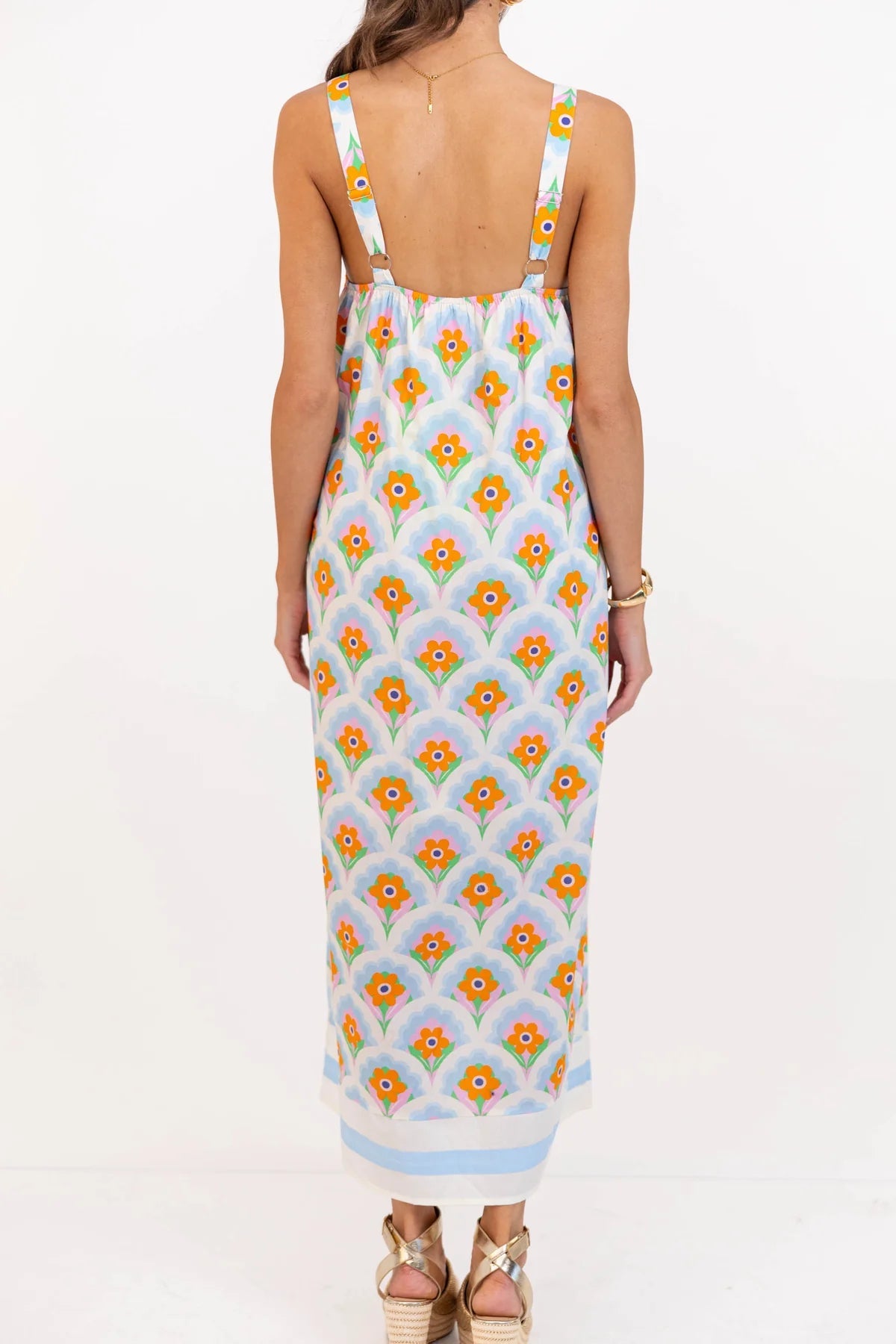 Something Special Blue Floral Midi Dress OMFORT