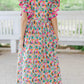 Stay Consistent Pink Abstract Midi Dress OMFORT