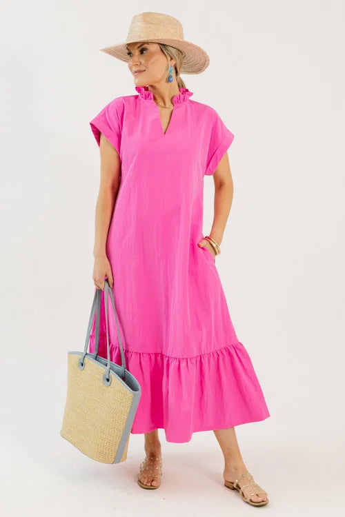 Subtle Shimmer Midi, Hot Pink OMFORT