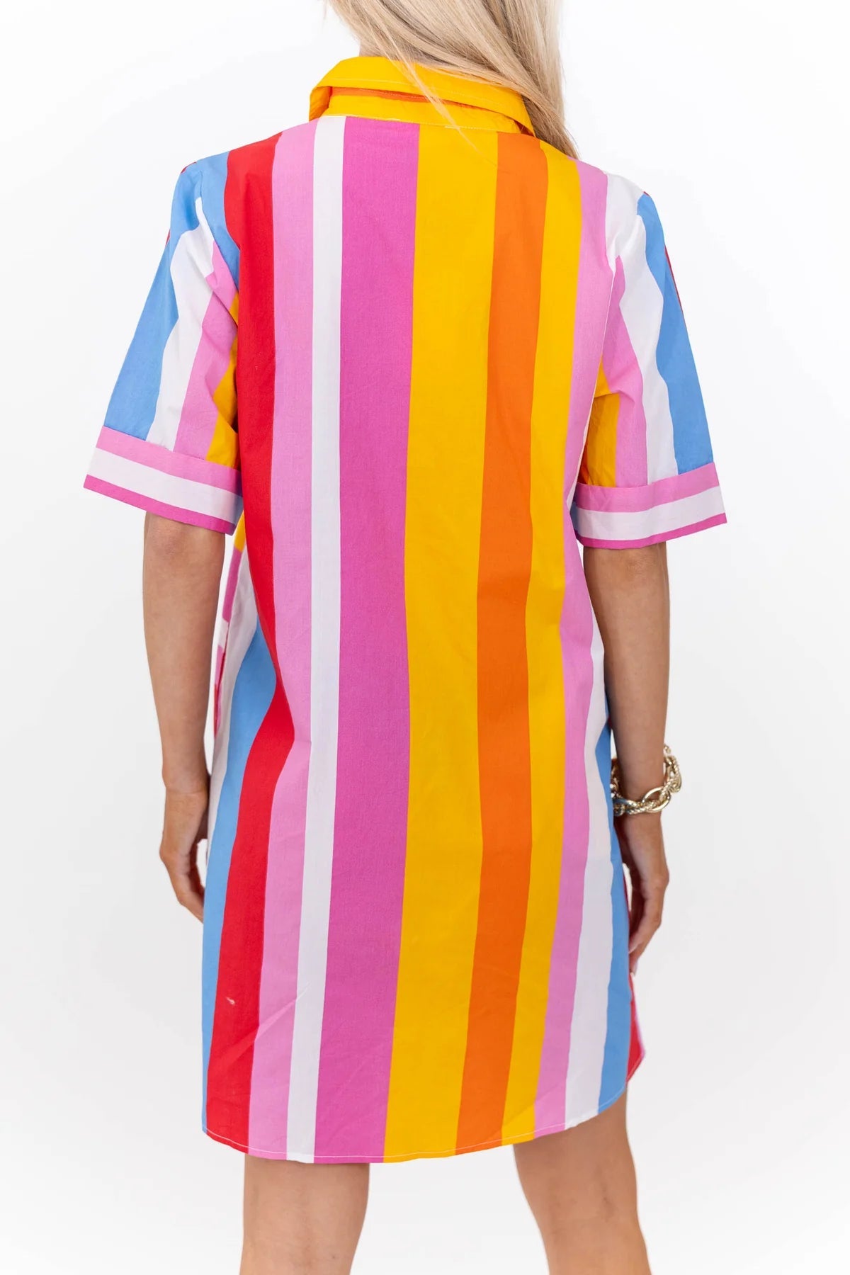 THML: Always Pulled Together Pink Striped Dress OMFORT