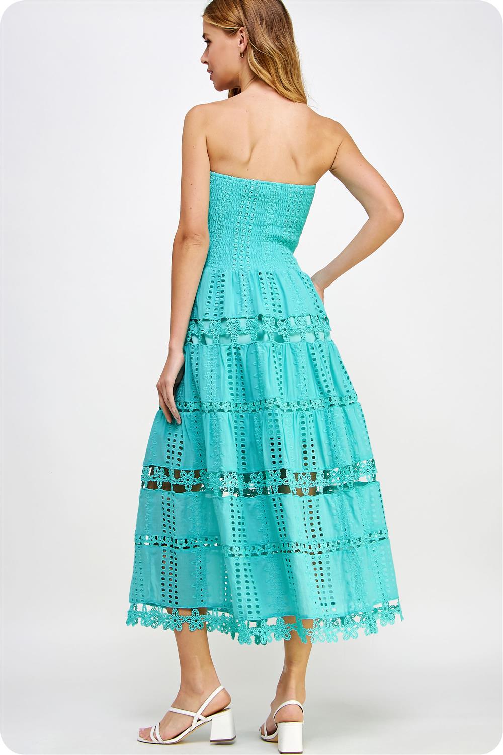 Eyelet Lace Tube Dress OMFORT