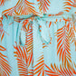 Teal & Orange Tropical Flutter Sleeve Romper OMFORT