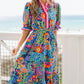 Where The Heart Is Navy Floral Midi Dress OMFORT