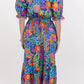 Where The Heart Is Navy Floral Midi Dress OMFORT
