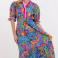 Where The Heart Is Navy Floral Midi Dress OMFORT