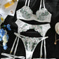 Floral Embroidered 4 Pcs Lingerie Set - OMFORT