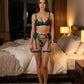 Mesh Lace Garter Belt 4 Pcs Lingerie Set - OMFORT