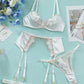 Mesh Lace Garter Belt 4 Pcs Lingerie Set - OMFORT