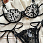 Heart Bow Strap 2 Pcs Lingerie Set - OMFORT