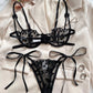 Heart Bow Strap 2 Pcs Lingerie Set - OMFORT