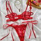 Heart Bow Strap 2 Pcs Lingerie Set - OMFORT