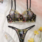 Floral Sheer 2 Pcs Lingerie Set - OMFORT
