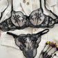 Lace Embroidered Floral 2 Pcs Lingerie Set OMFORT