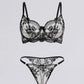 Lace Embroidered Floral 2 Pcs Lingerie Set OMFORT