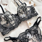 Lace Embroidered Floral 2 Pcs Lingerie Set OMFORT