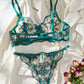 Lace Embroidered Floral 2 Pcs Lingerie Set OMFORT