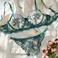 Lace Embroidered Floral 2 Pcs Lingerie Set OMFORT