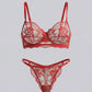 Lace Embroidered Floral 2 Pcs Lingerie Set OMFORT