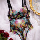 Floral Lace Embroidered One Piece Lingerie Bodysuit OMFORT