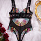 Floral Lace Embroidered One Piece Lingerie Bodysuit OMFORT