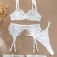 Elegance Lace Sexy 4 Pcs Lingerie Set OMFORT