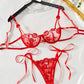 Floral Embroidered Bra and Panty 2Pcs Lingerie Set OMFORT