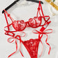 Floral Embroidered Bra and Panty 2Pcs Lingerie Set OMFORT