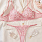 Rose Floral Mesh 2Pcs Lingerie Set OMFORT