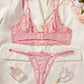 Rose Floral Mesh 2Pcs Lingerie Set OMFORT