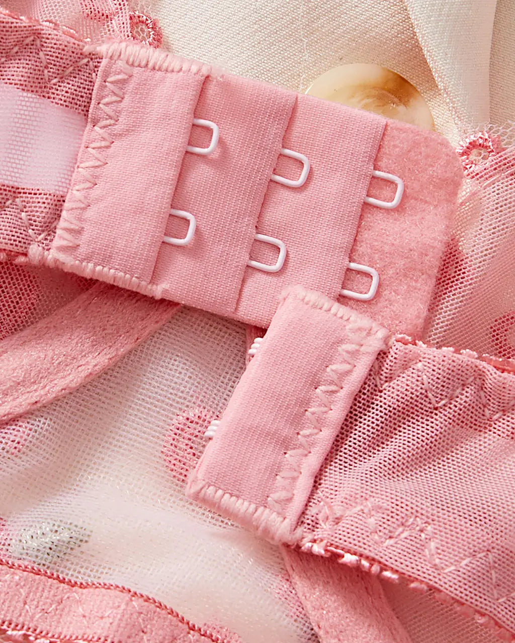 Rose Floral Mesh 2Pcs Lingerie Set OMFORT