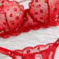 Rose Floral Mesh 2Pcs Lingerie Set OMFORT
