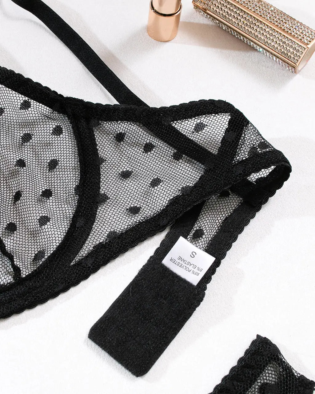 Polka Dot Through Sexy 2Pcs Lingerie Set OMFORT