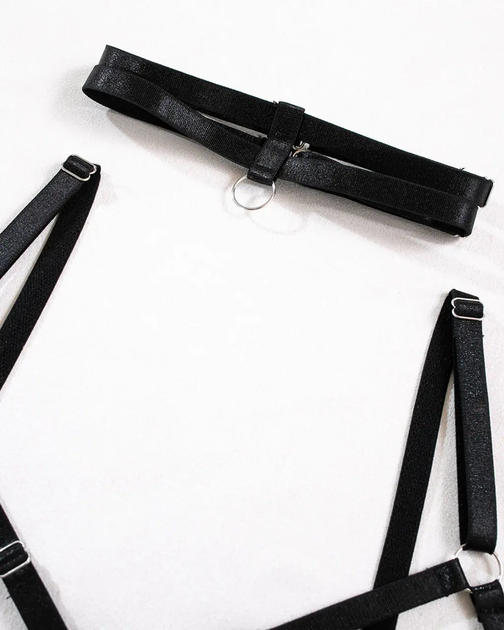 Bow Strappy Gloved Garter 7Pcs Lingerie Set OMFORT