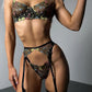 Floral Embroidered Sheer Lace 5Pcs Lingerie Set OMFORT