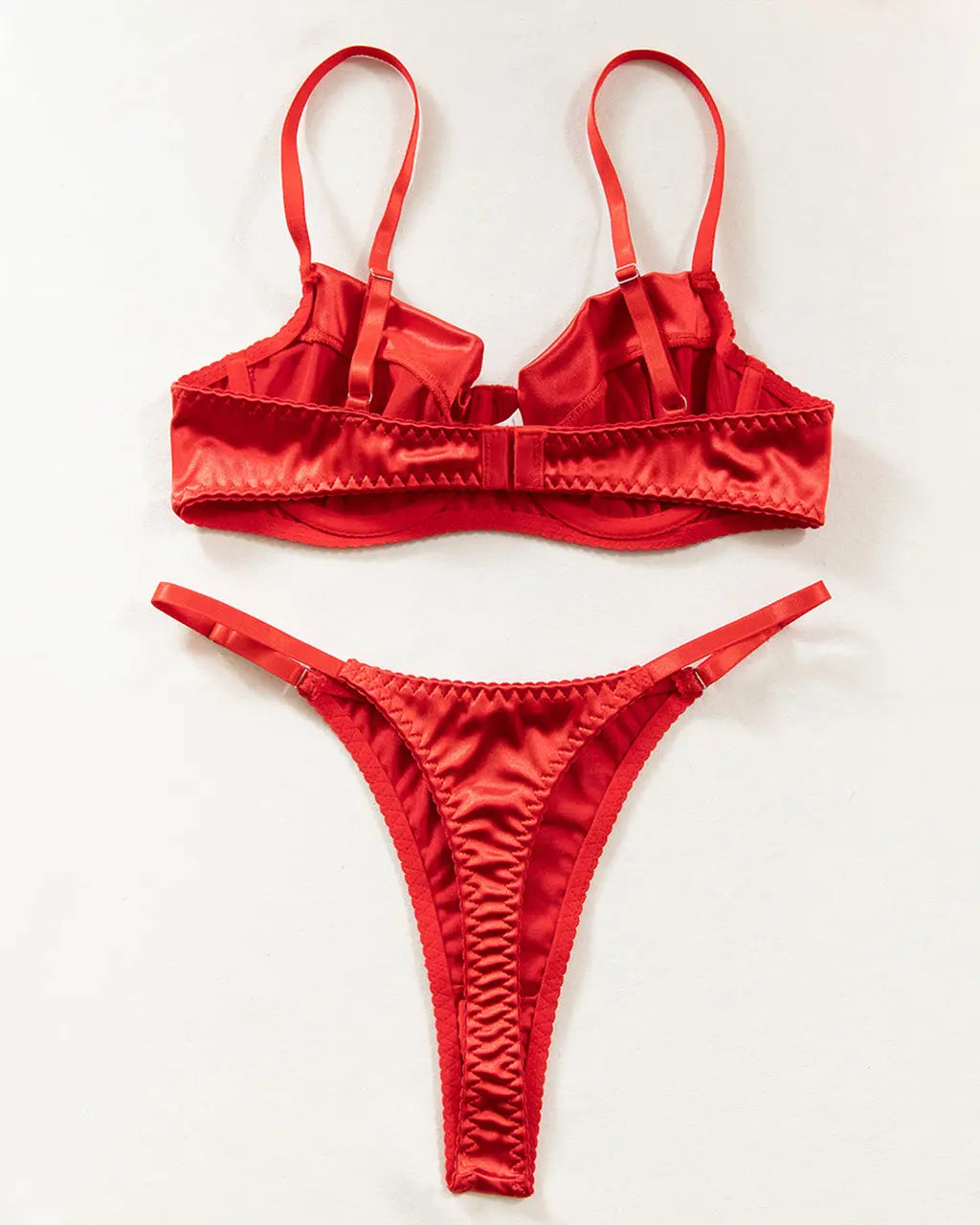 Sexy ThinPush-Up Satin 2Pcs Lingerie Set OMFORT