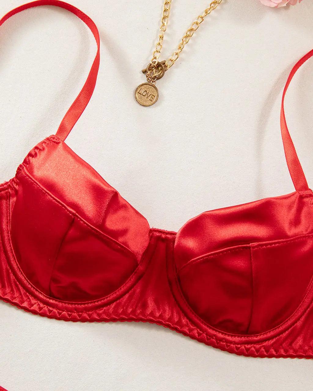 Sexy ThinPush-Up Satin 2Pcs Lingerie Set OMFORT