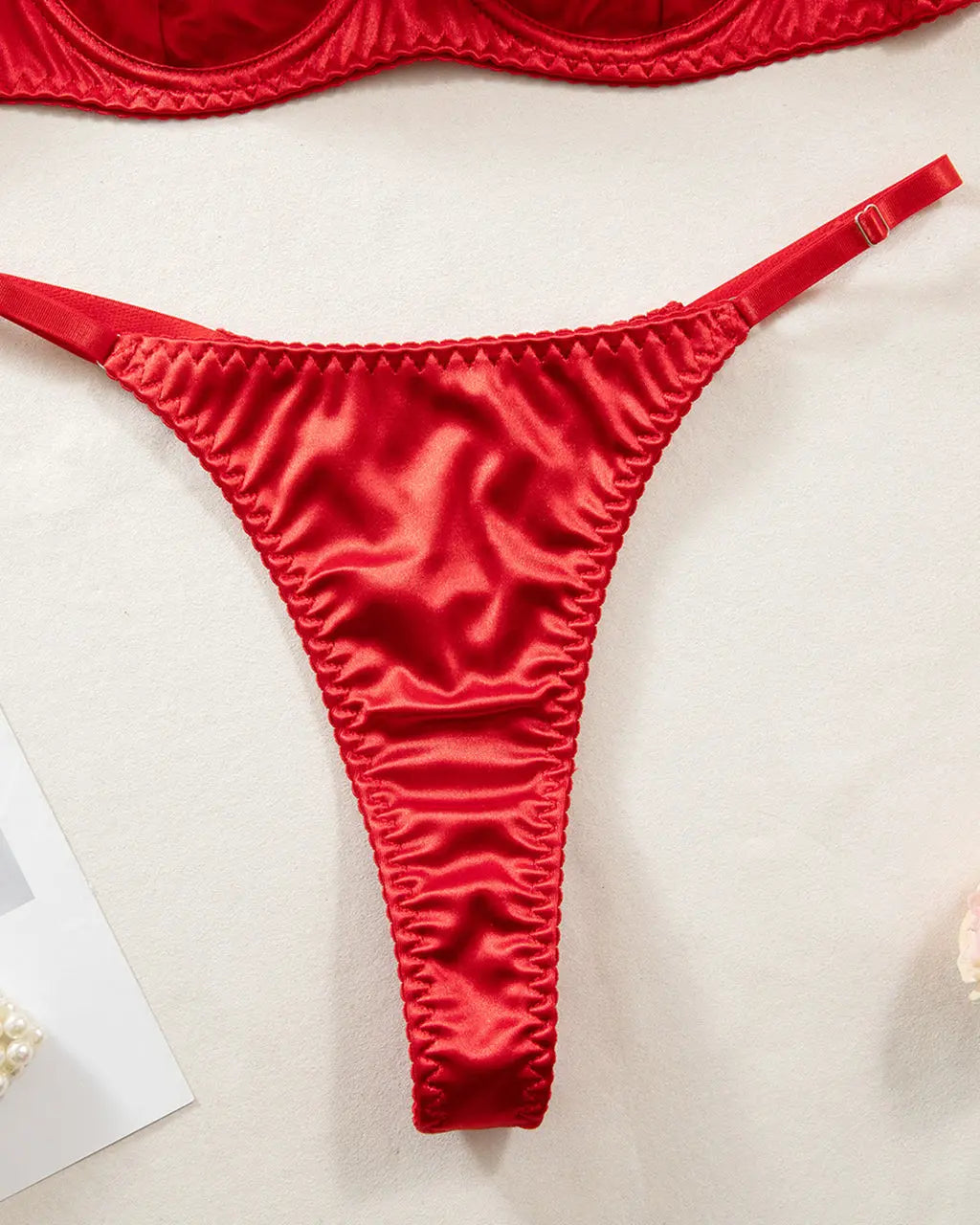 Sexy ThinPush-Up Satin 2Pcs Lingerie Set OMFORT