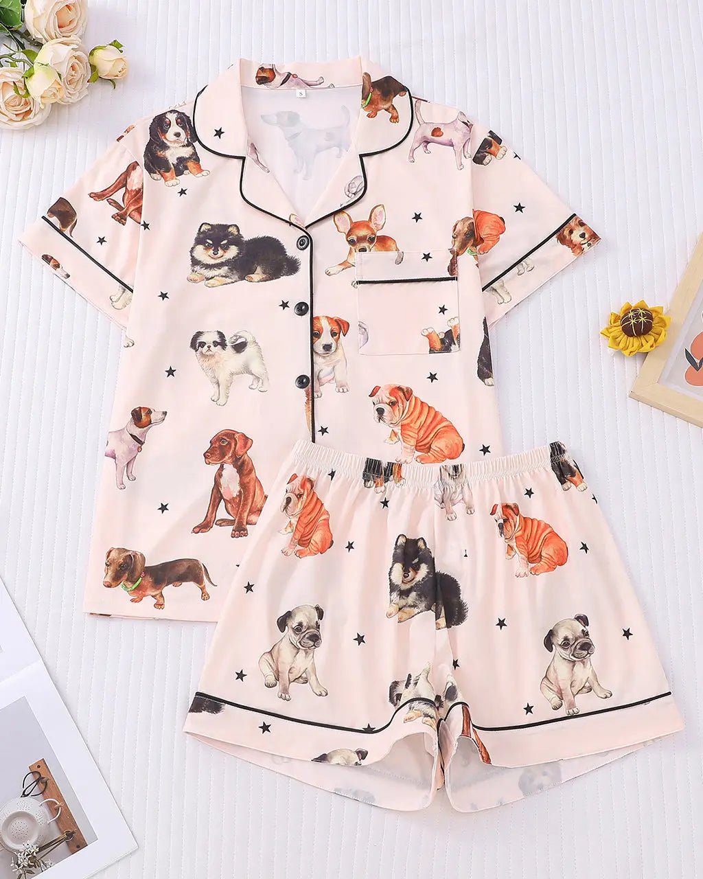Cute Dog Print Pajama Set OMFORT