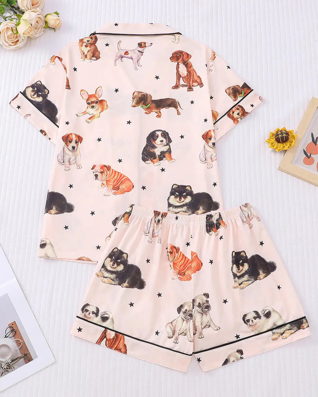 Cute Dog Print Pajama Set OMFORT
