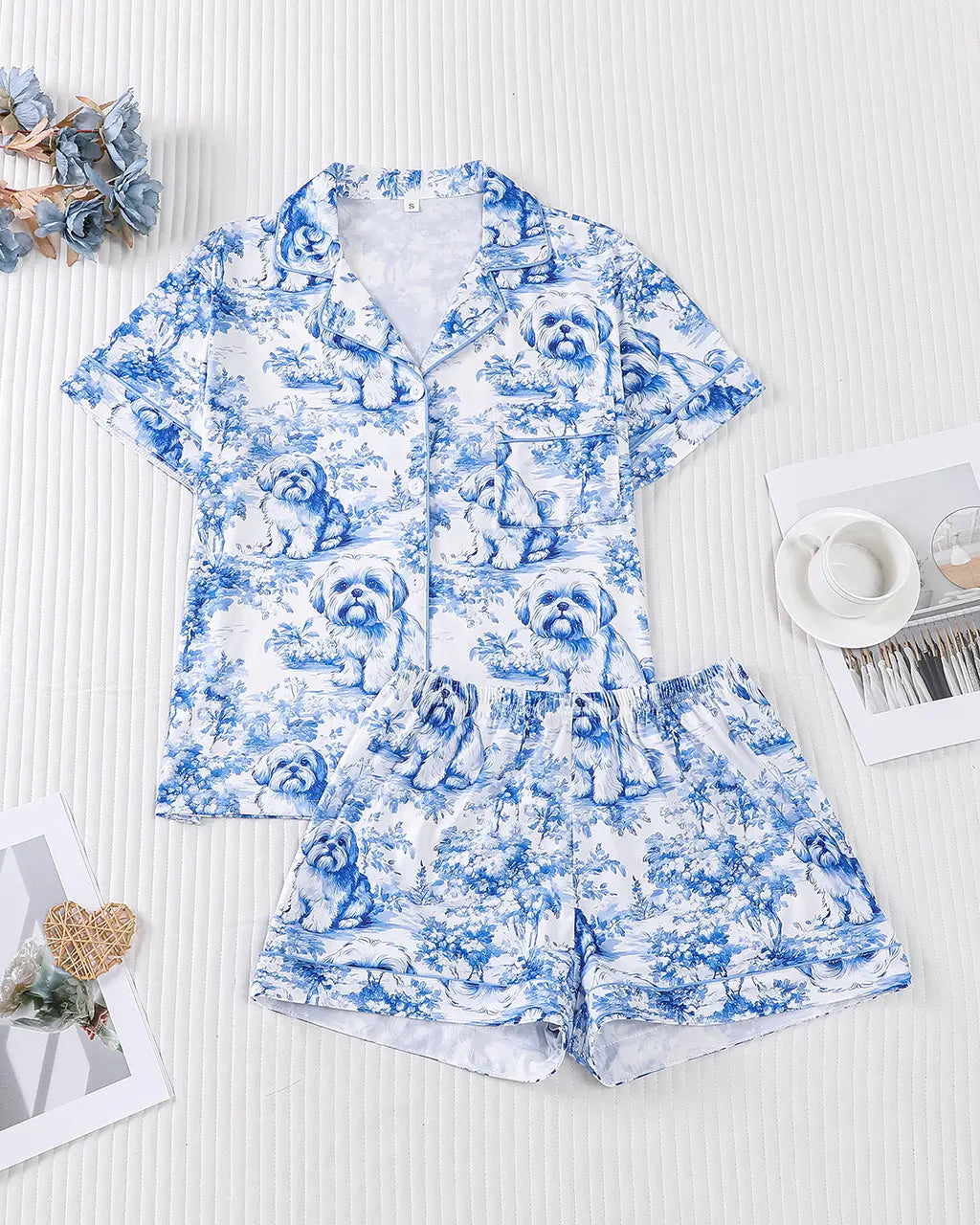 Shih Tzu Print Pajama Set OMFORT