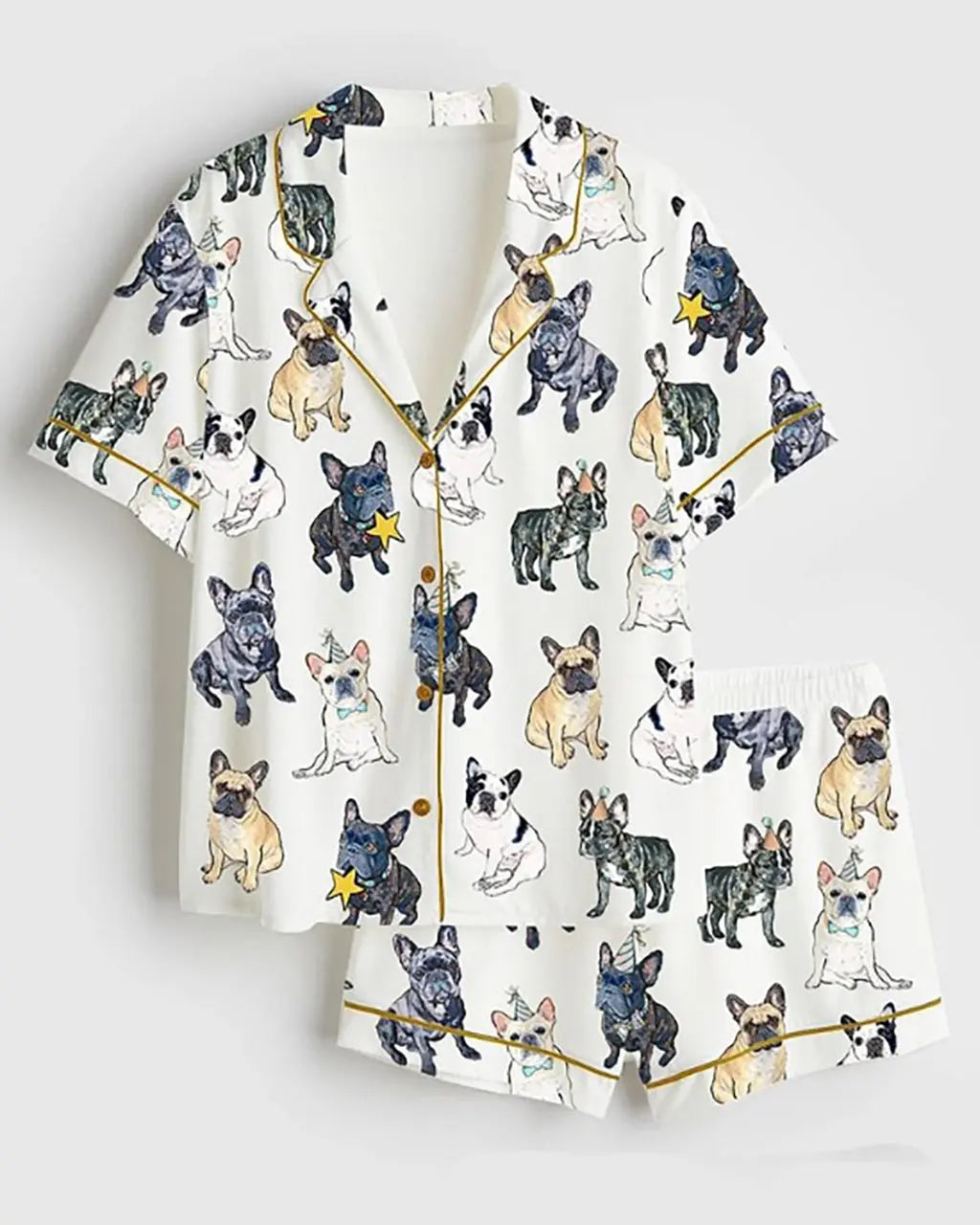 French Bulldog Print Pajama Set OMFORT