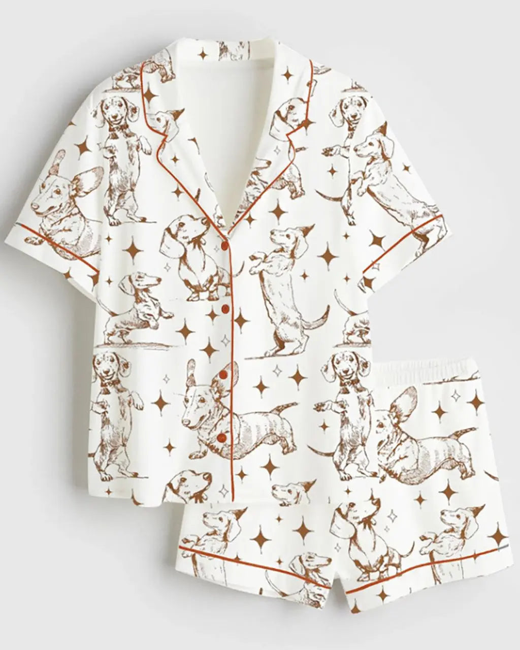 Dachshund Dog Print Pajama Set OMFORT