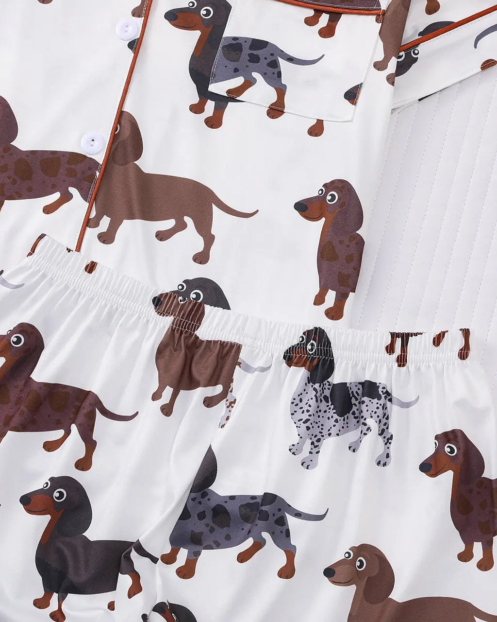 Dapple Dachshund Print Pajama Set OMFORT