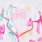Multicolor Bows Print Pajama Set OMFORT