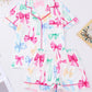 Multicolor Bows Print Pajama Set OMFORT