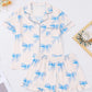 Sweet Dreams Blue Bows Print Pajama Set OMFORT