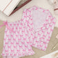 Bow Print Ruffle Pajama Set OMFORT