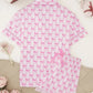 Bow Print Ruffle Pajama Set OMFORT
