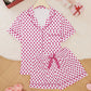 Pink Hearts Print Pajama Set OMFORT