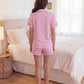Pink Hearts Print Pajama Set OMFORT